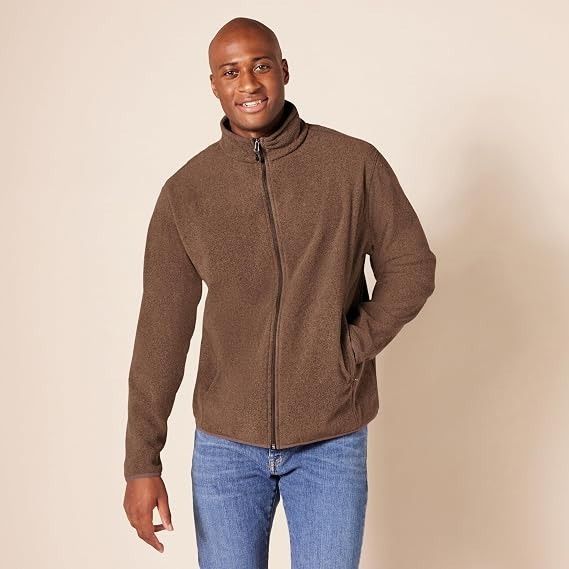 Brown Fleece Zip-Up Jacket image 4